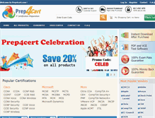 Tablet Screenshot of prep4cert.com